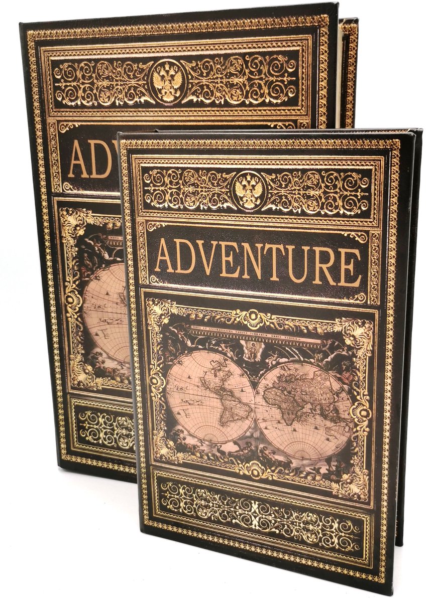 Boutique Trukado - Opbergdoos Boek Adventure - Set van 2 - Opbergboeken set - Opberger