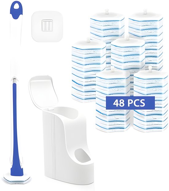 Wegwerp toiletborstelset, wc borstel met 30 stuks reiniger, ultra