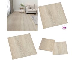vidaXL Vloerplanken zelfklevend 55 st 5,11 m² PVC beige - Vloerplank - Vloerplanken - Vloertegel - Vloertegels