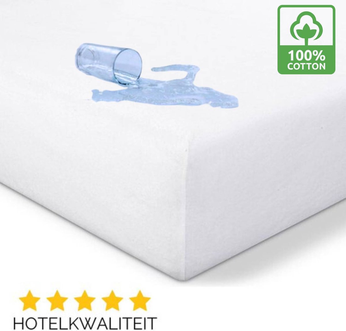 Droomtextiel Matrasbeschermer 90x220 cm - Waterdicht - Anti Bacterieel - Incontinentie Molton - Hoogwaardige Kwaliteit