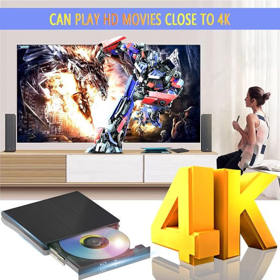 DVD Brander - DVD Brander Externe - USB 3.0 - DVD/CD/ROM Brander - Hoge Snelheid Gegevensoverdracht - Draagbare - Zwart — afbeelding 2