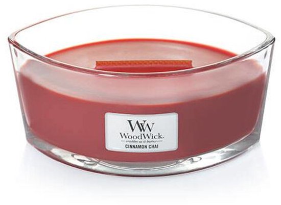 WoodWick Heartwick Flame Ellipse Geurkaars - Cinnamon Chai - 50 branduren