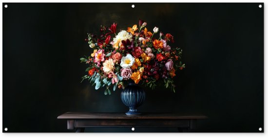 MuchoWow© Tuinposter Groot 160x80 cm XXL Balkon Tuindecoratie Poster Garden Outdoor Posters Tuin Decoratie Buiten - Tuinposters Voor Buiten - Bloemen - Lavendel - Paars - Lucht - Zonsondergang - Natuu