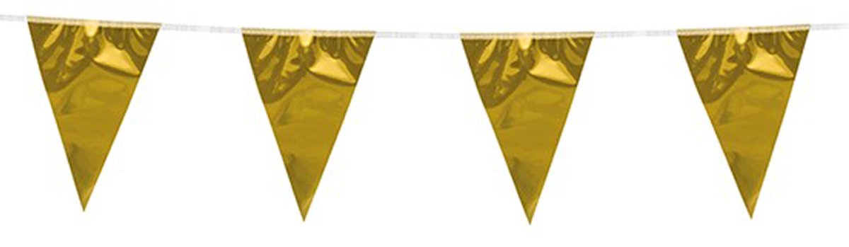 2x Vlaggenlijn Metallic Goud 10 meter - Verjaardag Feest Party Festival Poolparty Decoratie