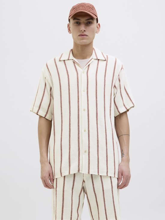 Jack & Jones Heren Overhemd JORCOBA STRIPE RESORT SHIRT SS bequem Veelkleurig L Volwassenen