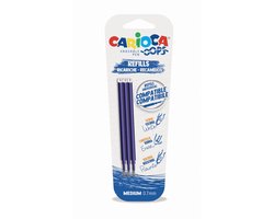 Carioca Oops navulling, medium, blauw, blister van 3 stuks