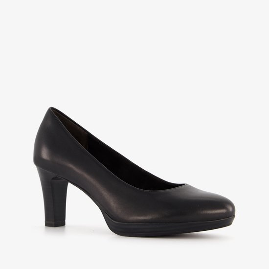 Tamaris leren dames pumps zwart - Maat 37