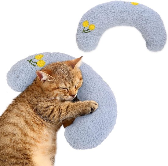 Luvetrex ® Pluche Huisdierkussen Set van 2 voor Katten en Honden met U