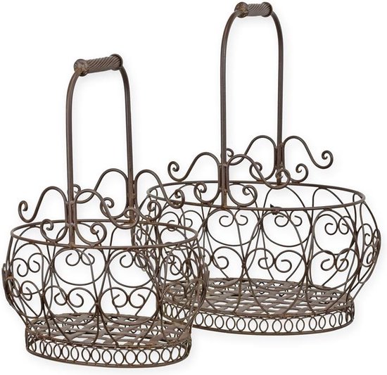 Set van 3 draadmanden manden mand tuinmand deco
