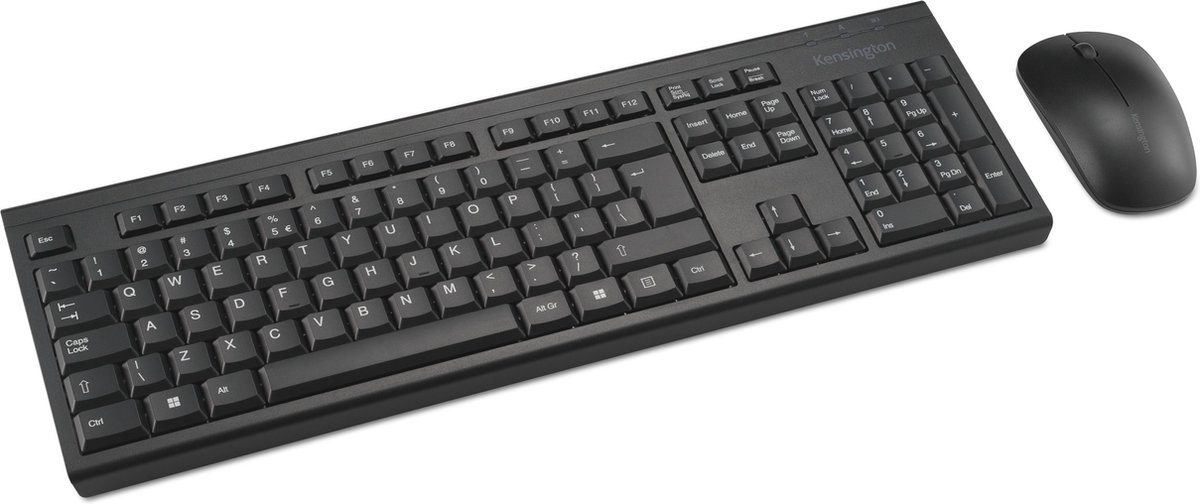 Kensington KM150 EQ-toetsenbord - Inclusief muis - Office - RF-draadloos - QWERTY US International-indeling - Zwart