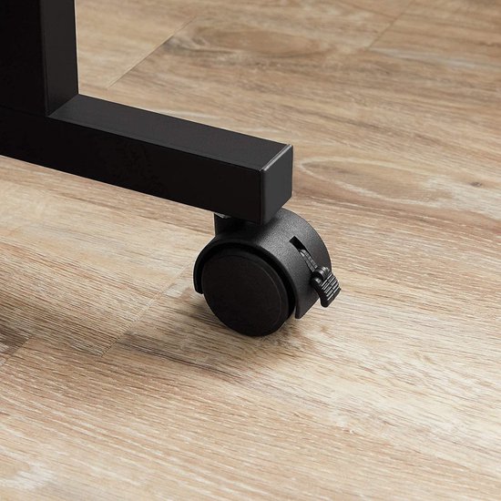 HOMCOM Opvouwbaar bureau op wielen, computertafel 80 x 50 cm met plank