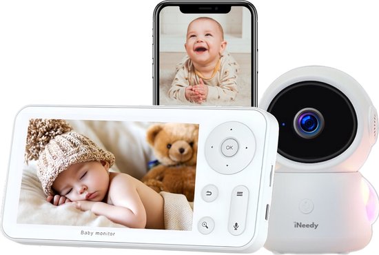iNeedy Astronaut babyfoon met camera en app – 360 graden – babyfoon met wifi en zonder wifi