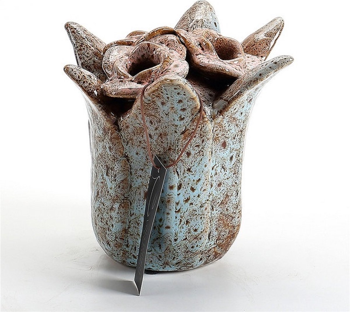 Villa Pottery Lilou vaas Licht Blauw Roze 16.5 x 15 x15