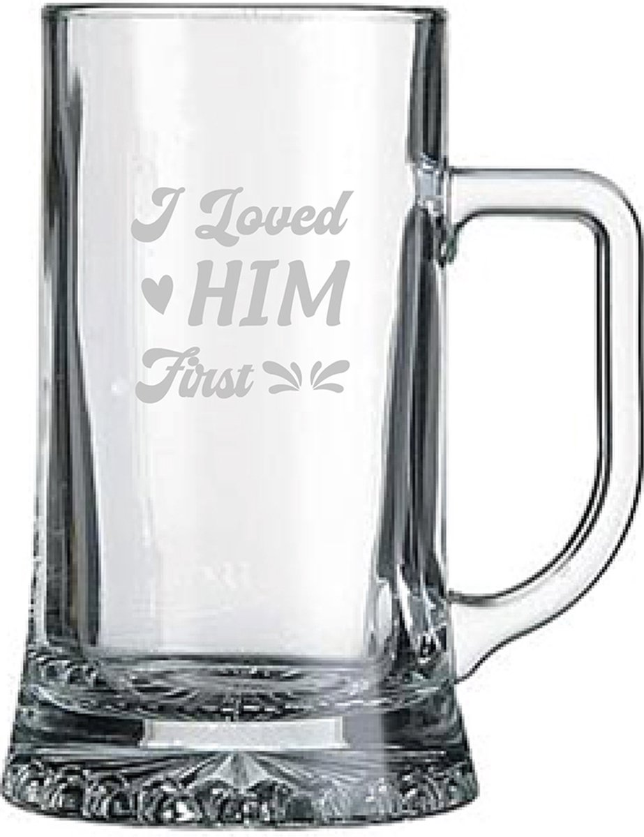 Gegraveerde bierpul 50cl I loved him first