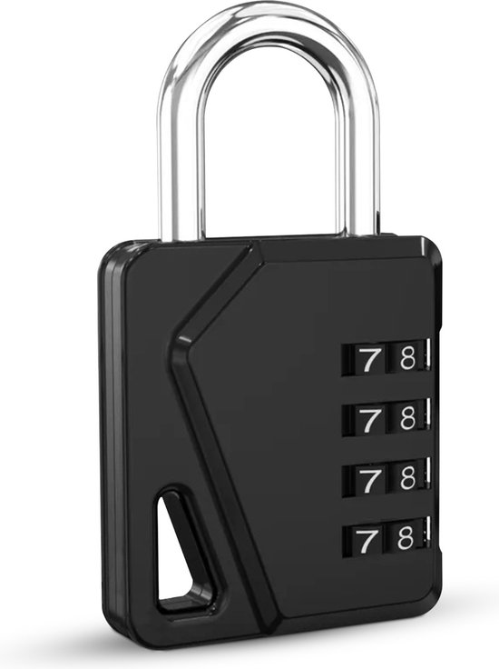 Hangslot - Cijferslot - Hangcijferslot - Met Cijfercode - 85mm - Zwart