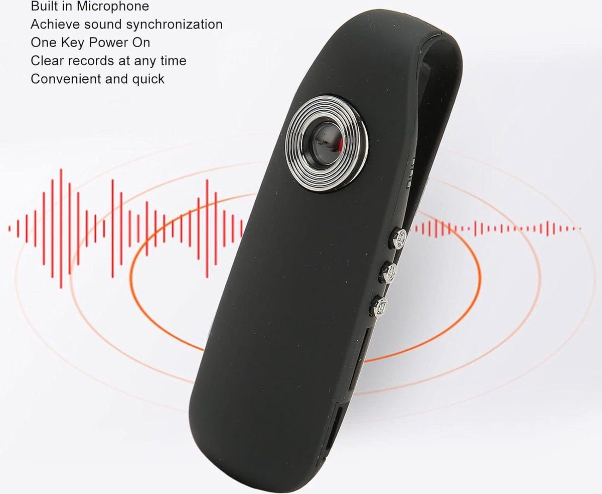 Body Camera 1080P HD Hidden Spy Camera - Draagbare Pocket Body Gedragen Camera - Video Recorder Loop Recording - Persoonlijke Camcorder voor Fietsen Bewaker