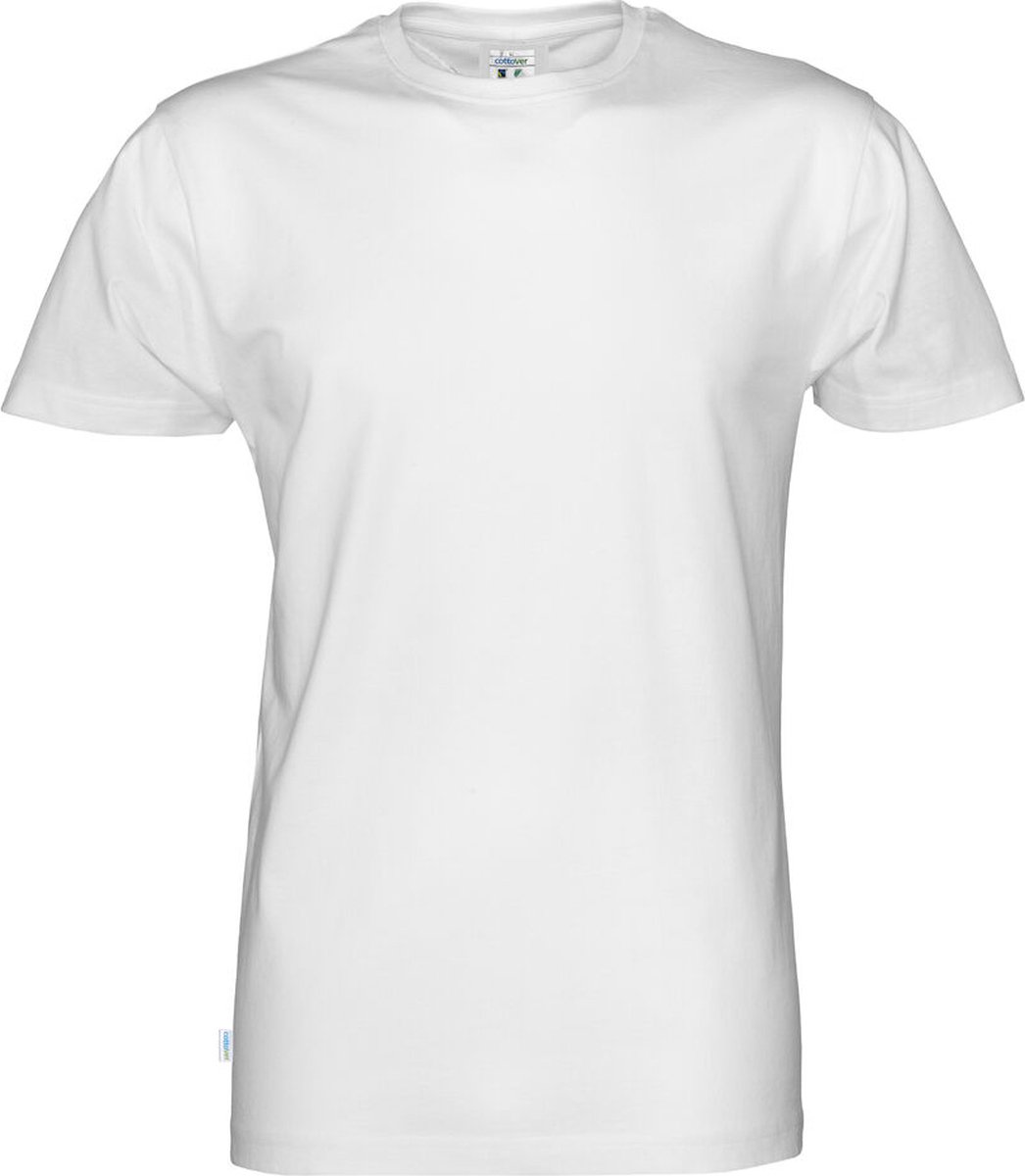 Cottover T-SHIRT MAN - GOTS GECERTIFICEERD 141008 - Wit - S