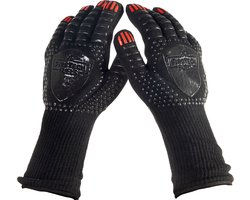 foto van FireTech - Premium BBQ Hanschoenen - Hittebestendig tot 800 °C - Oven handschoenen - Extra lange mouw - BBQ Accessoires