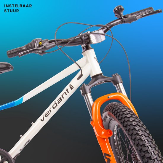 Verdant Bike Kinderfiets voor jongens, 20 inch Wit Blauw Oranje, wielmaat te kiezen uit 6 versnellingen Shimano van 6 tot 10 jaar in hoogte verstelbaar van Verdant Bike — afbeelding 4