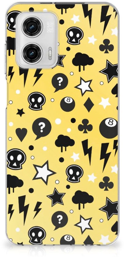 Coque pour Motorola Moto G73 Bumper Housse Etui Punk Yellow