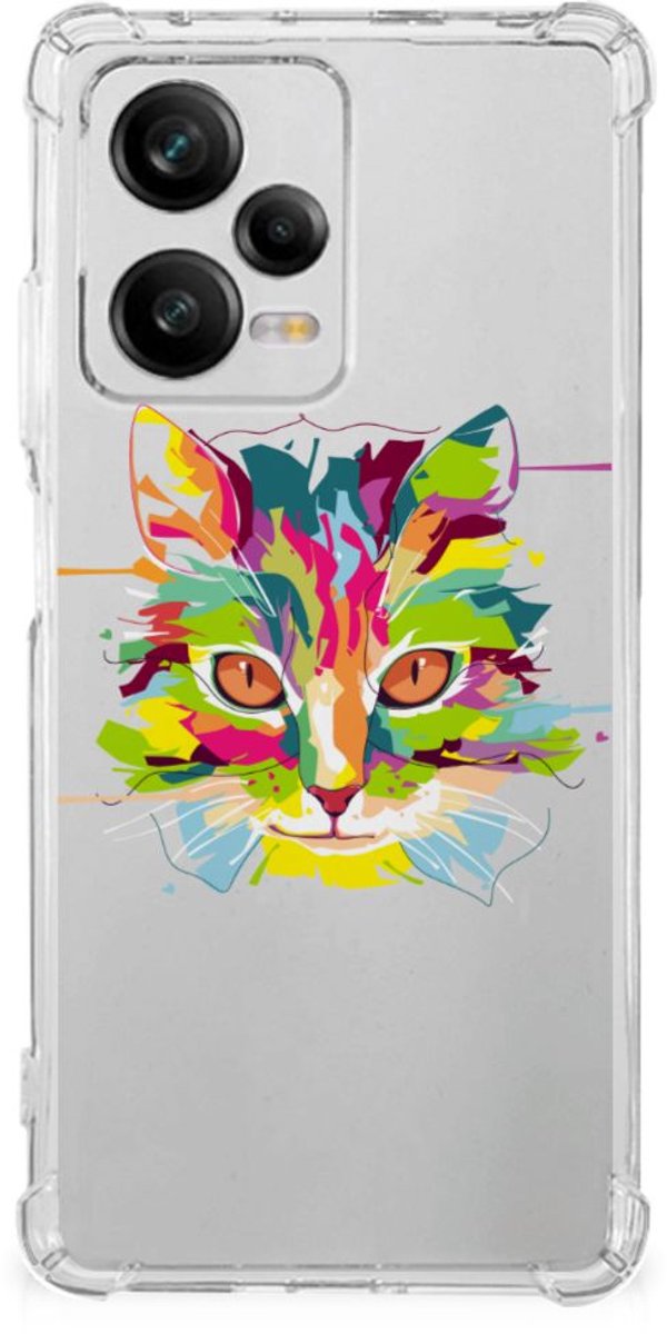 Xiaomi Redmi Note 12 Pro Plus Stevig Bumper Hoesje Cat Color