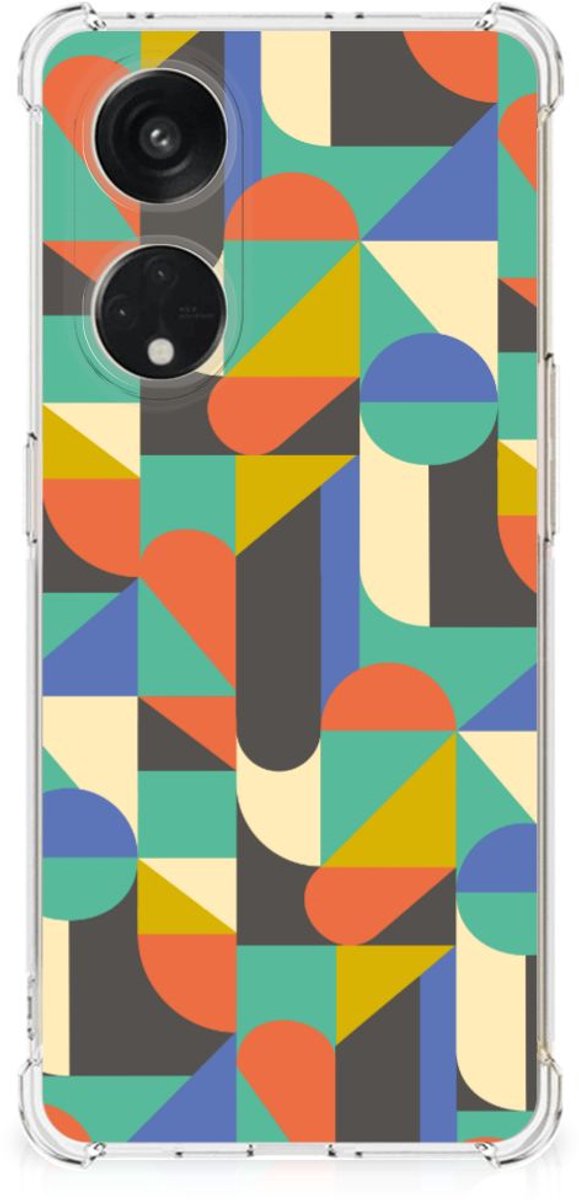 OPPO A98 Doorzichtige Silicone Hoesje Funky Retro