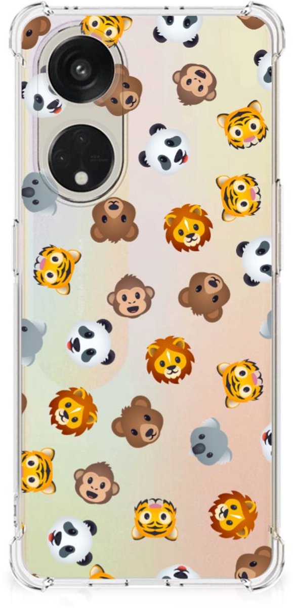 Doorzichtige Silicone Hoesje voor OPPO A98 Dieren Emojis