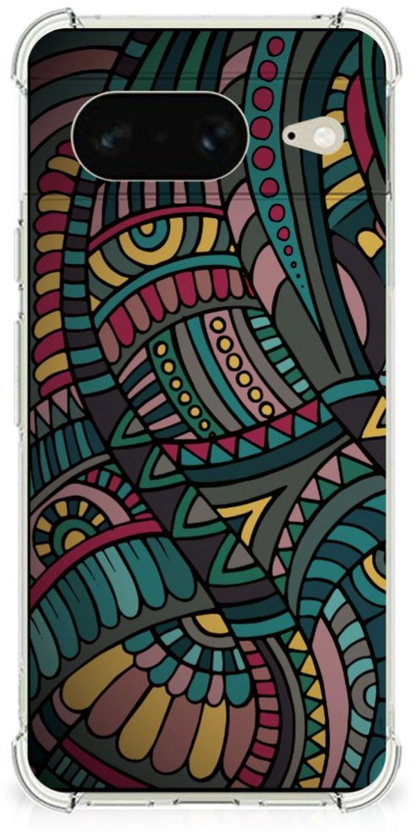 Google Pixel 8 Doorzichtige Silicone Hoesje Aztec