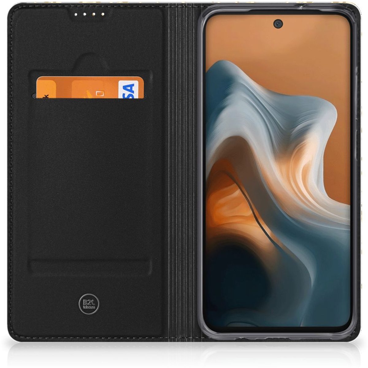 Motorola Moto G34 Smart Cover Gouden Bloemen