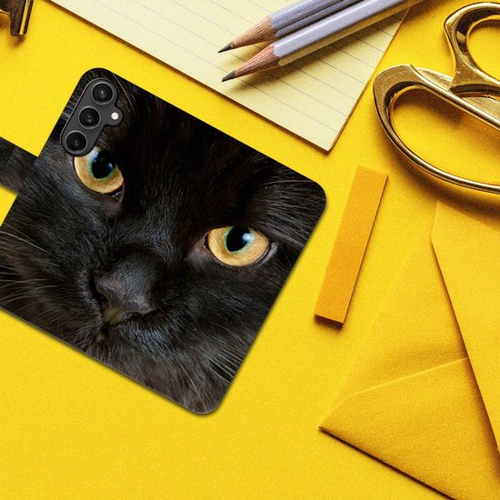 Portefeuille Samsung Galaxy S23 FE Etuis Portefeuille Compatible avec Cuir Flip Cover Fermeture magnétique pour Chat Noir