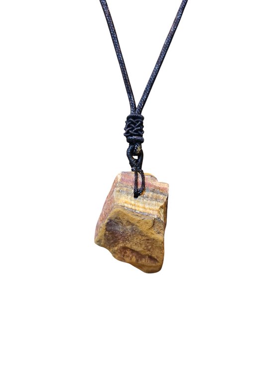 Ruwe Tijgeroog Hanger met Ketting