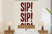 Behang - Fotobehang Japandi - Vintage - Decoratie - Rood - Breedte 225 cm x hoogte 350 cm