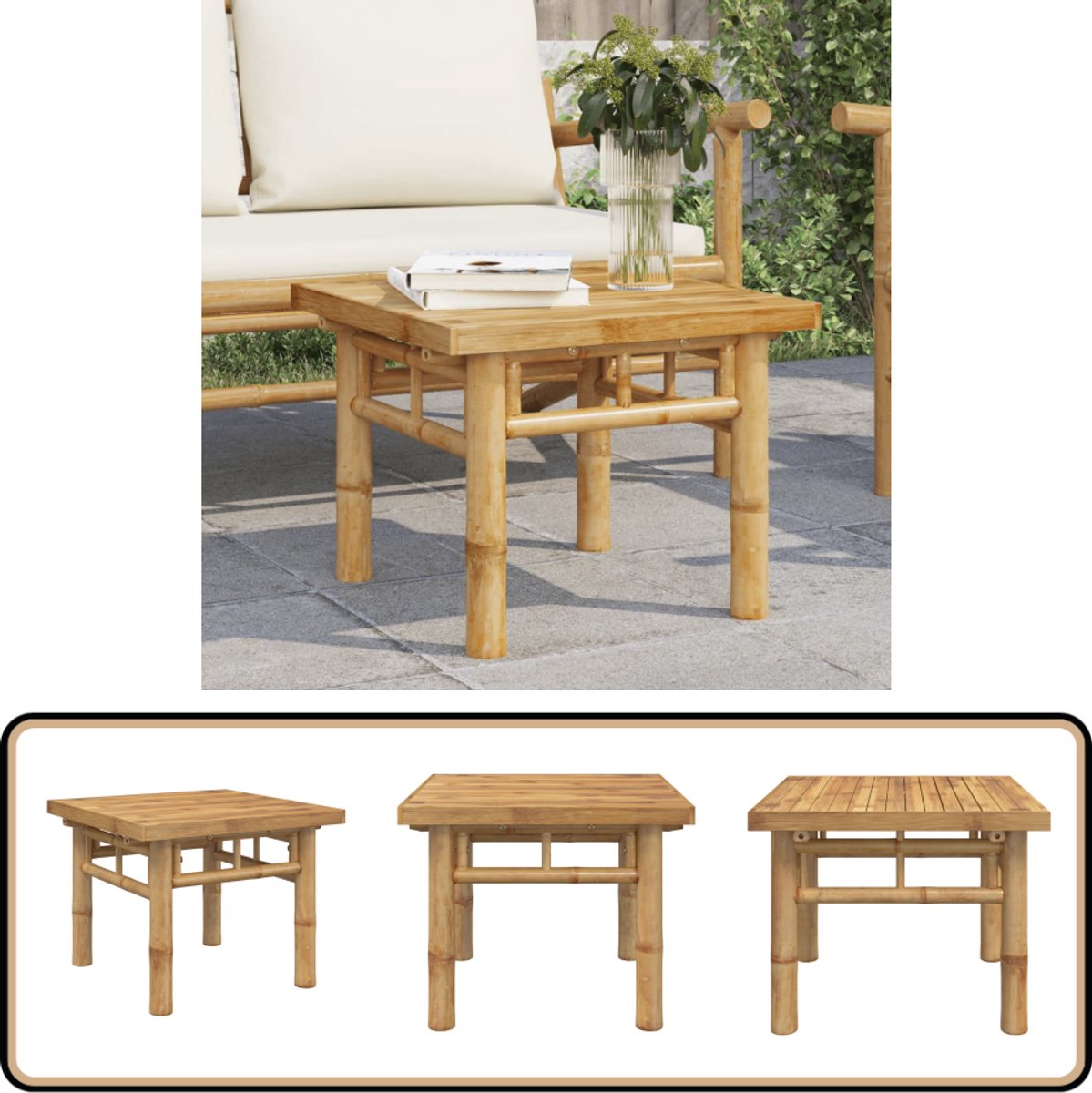 vidaXL Salontafel - 45x45x35 - cm - bamboe Bruin