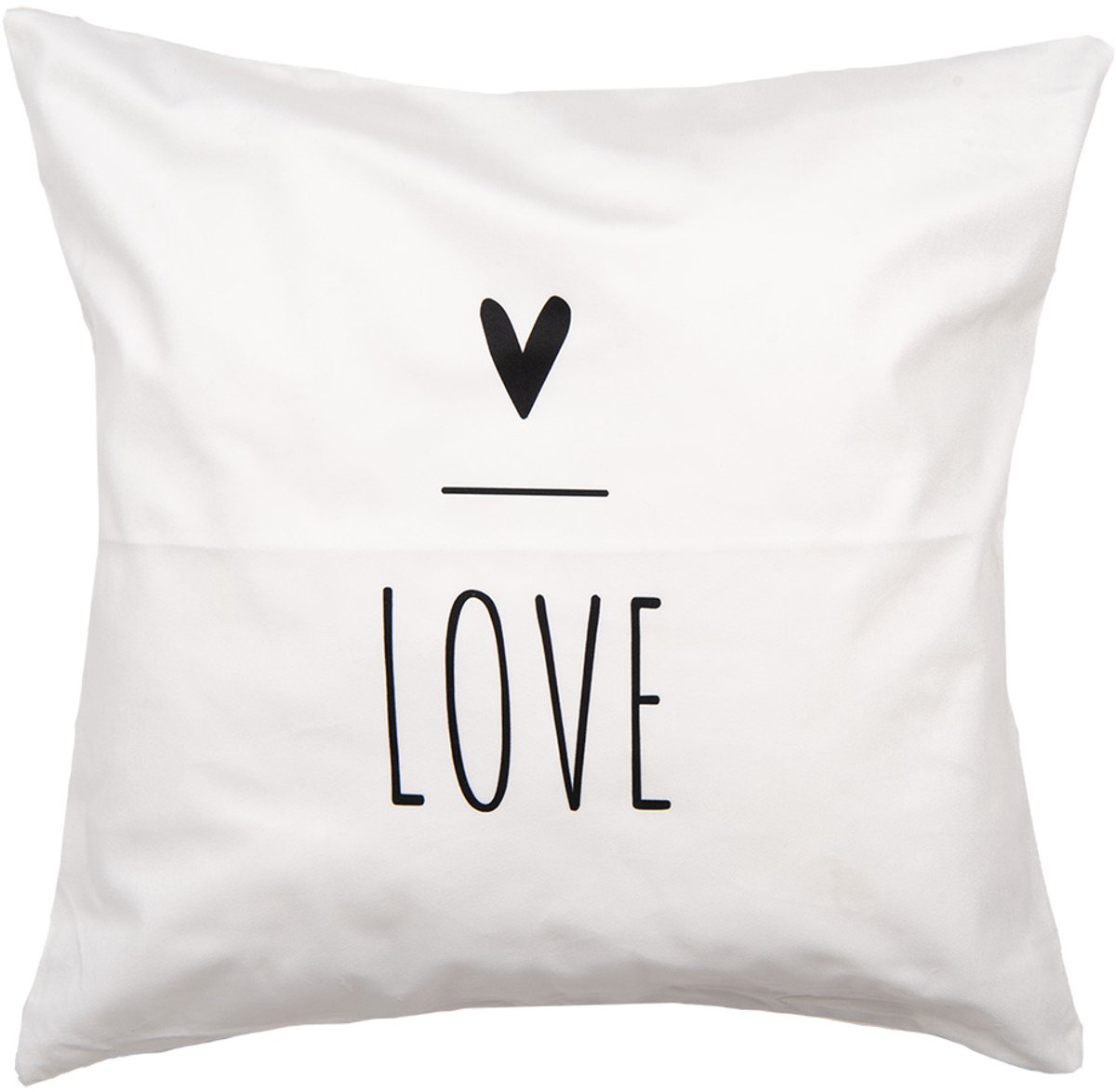 Clayre & Eef Kussenhoes 45x45 cm Wit Polyester Hart