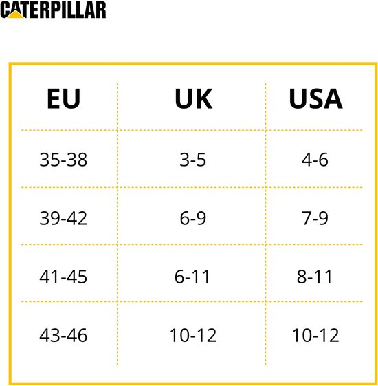 Maattabel voor sokken met EU, UK en USA maten.