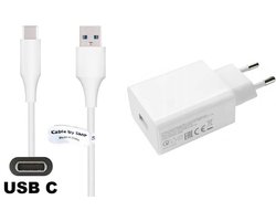 OneOne 22W snellader + 0,2m sterke USB C kabel. Quick Charge lader. Oplader adapter past op Samsung Galaxy A02s, A03s, A04, A05s, A13, A23, A52s, A21s, F06, Galaxy Note 7, Note 8, Note 9, F41, M33, M23, M35