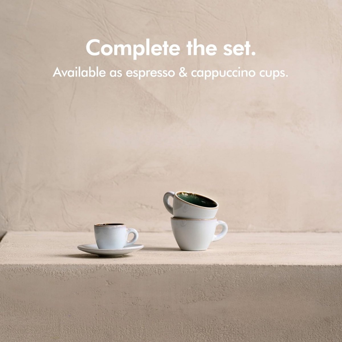 OndaCore espresso kopjes set van 80 ml, Ambachtelijke steengoed koffiekopjes, Keramische theebekers zonder oor, Cadeau voor koffieliefhebbers, Vaatwasmachinebestendig, Voor mokka en thee (4 x 80 ml