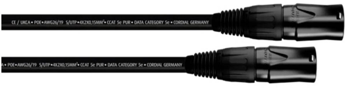 Image of Cordial 15559 RJ45 Netwerkkabel, patchkabel CAT 5e S/UTP 3.00 m Zwart PUR-mantel 1 stuk(s)