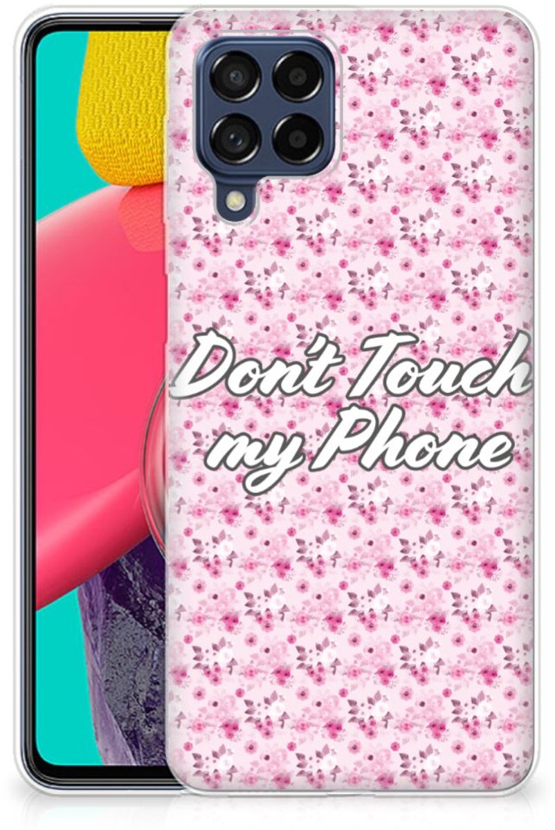 Back Cover voor Samsung Galaxy M53 Silicone-hoesje Flowers Pink DTMP