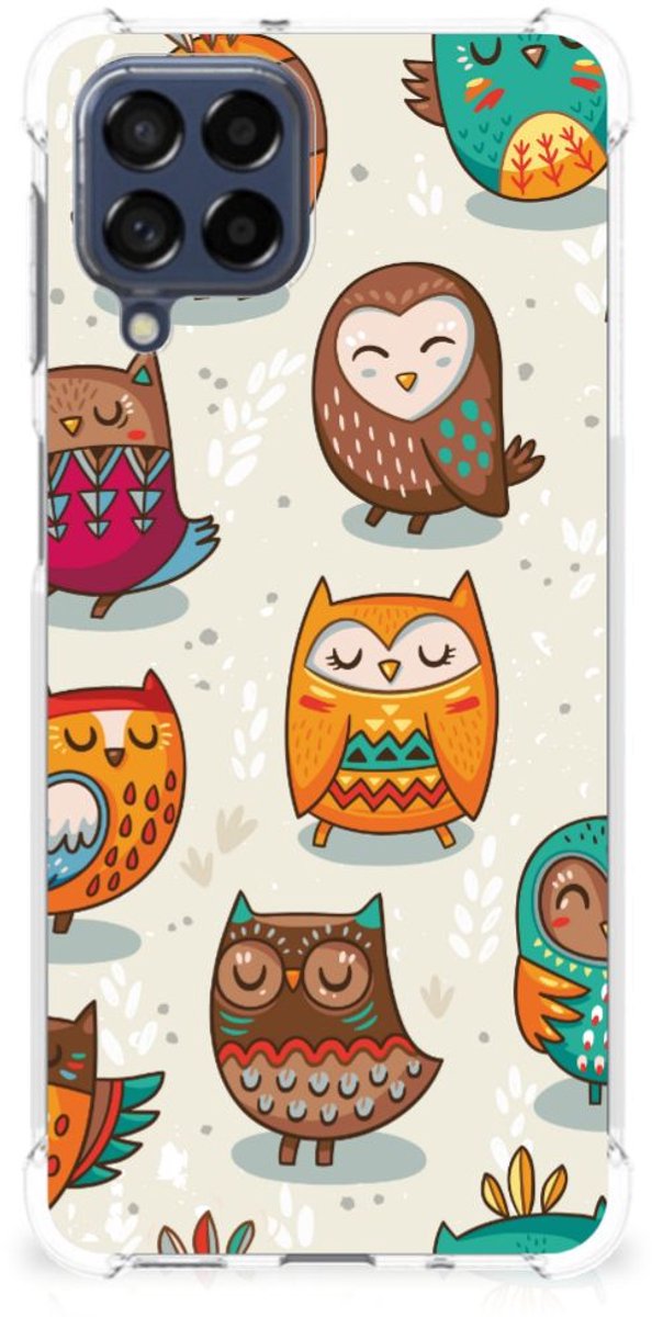Samsung Galaxy M53 Case Anti-shock Vrolijke Uilen