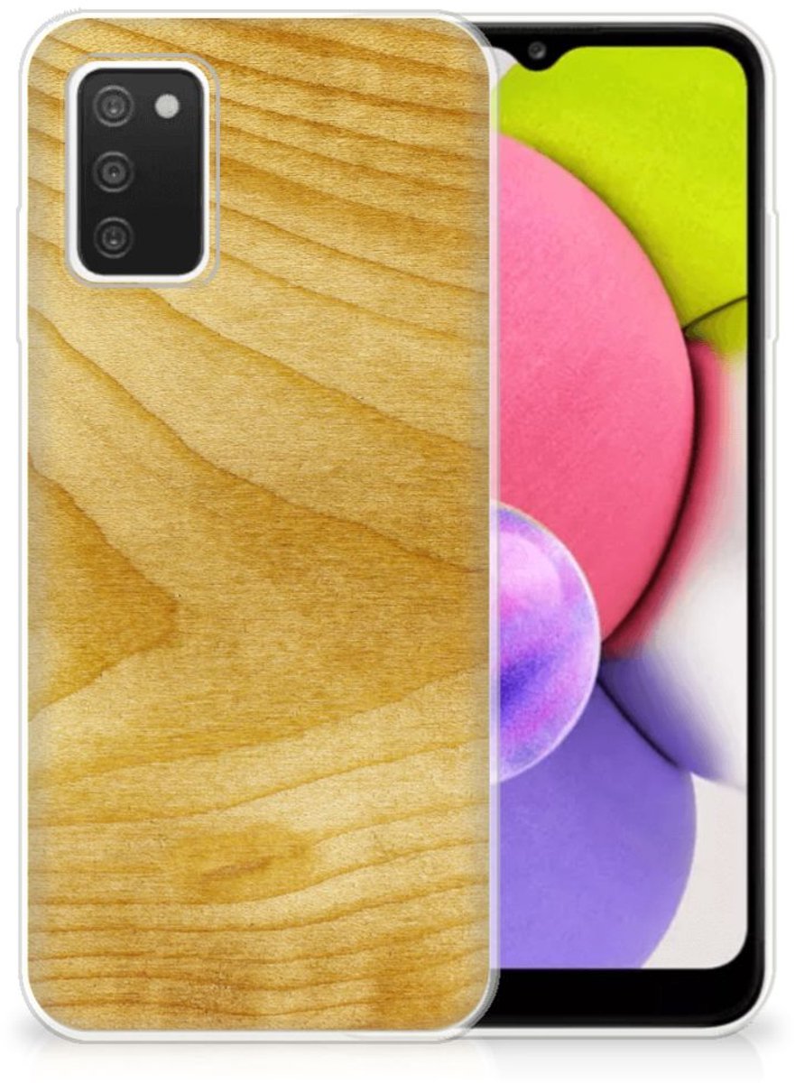 Samsung Galaxy A03S Bumper Hoesje Licht Hout
