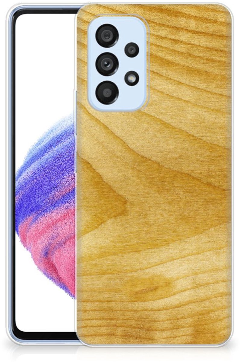 Samsung Galaxy A53 5G Bumper Hoesje Licht Hout