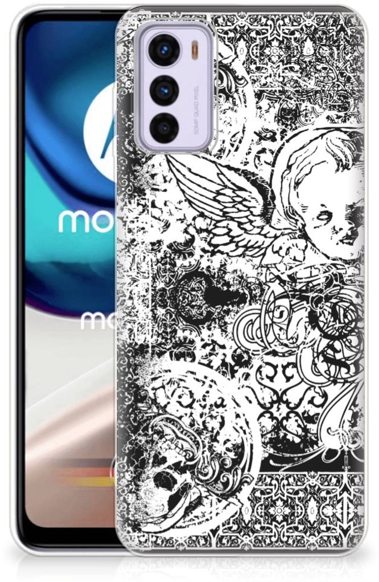 Silicone Back Case Motorola Moto G42 Skulls Angel