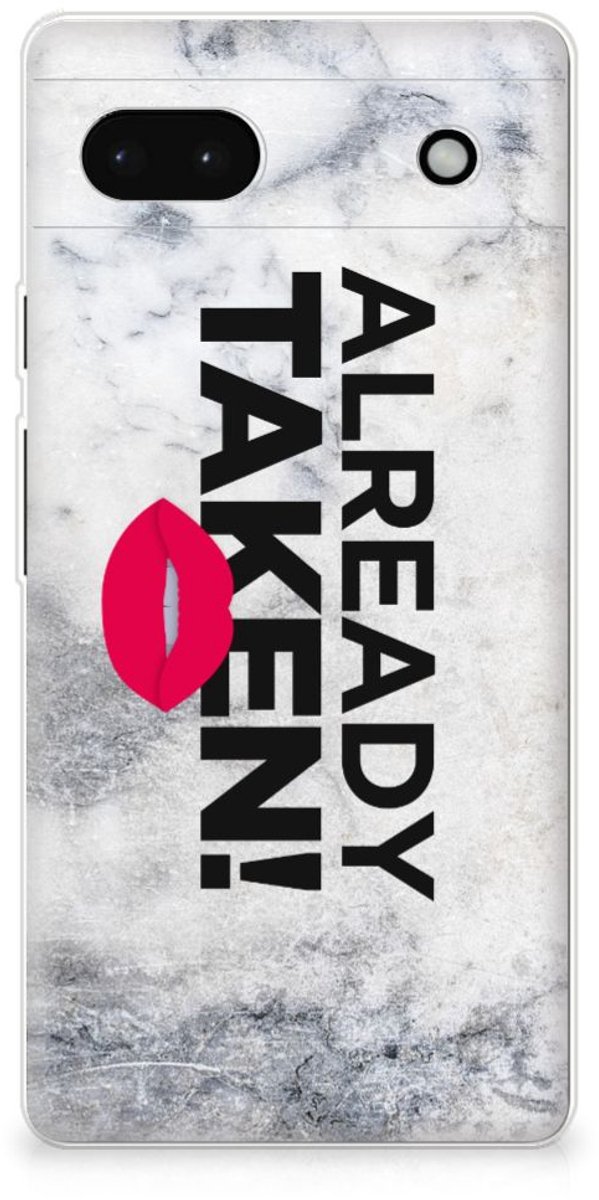 Google Pixel 6A Siliconen hoesje met naam Already Taken White