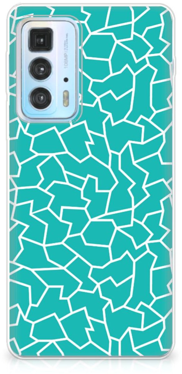 Motorola Edge 20 Pro Hoesje maken Cracks Blue