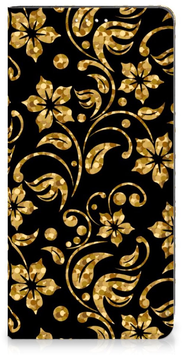Samsung Galaxy S23 Smart Cover Gouden Bloemen
