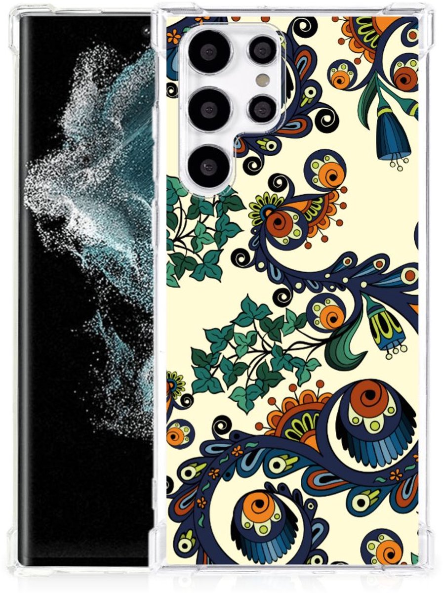 Anti Shock Case Samsung Galaxy S22 Ultra Barok Flower