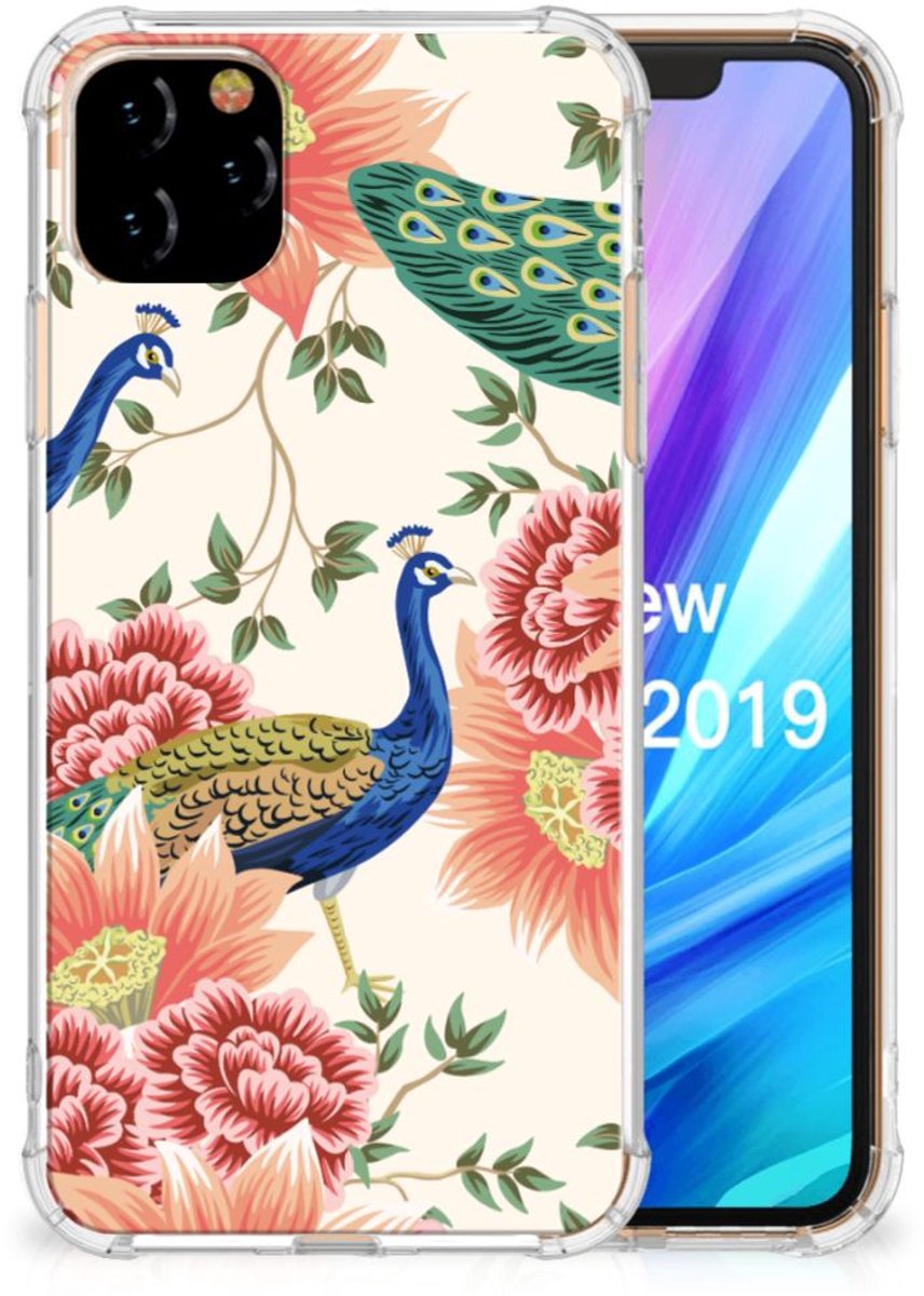 Case Anti-shock voor Apple iPhone 11 Pro Max Pink Peacock