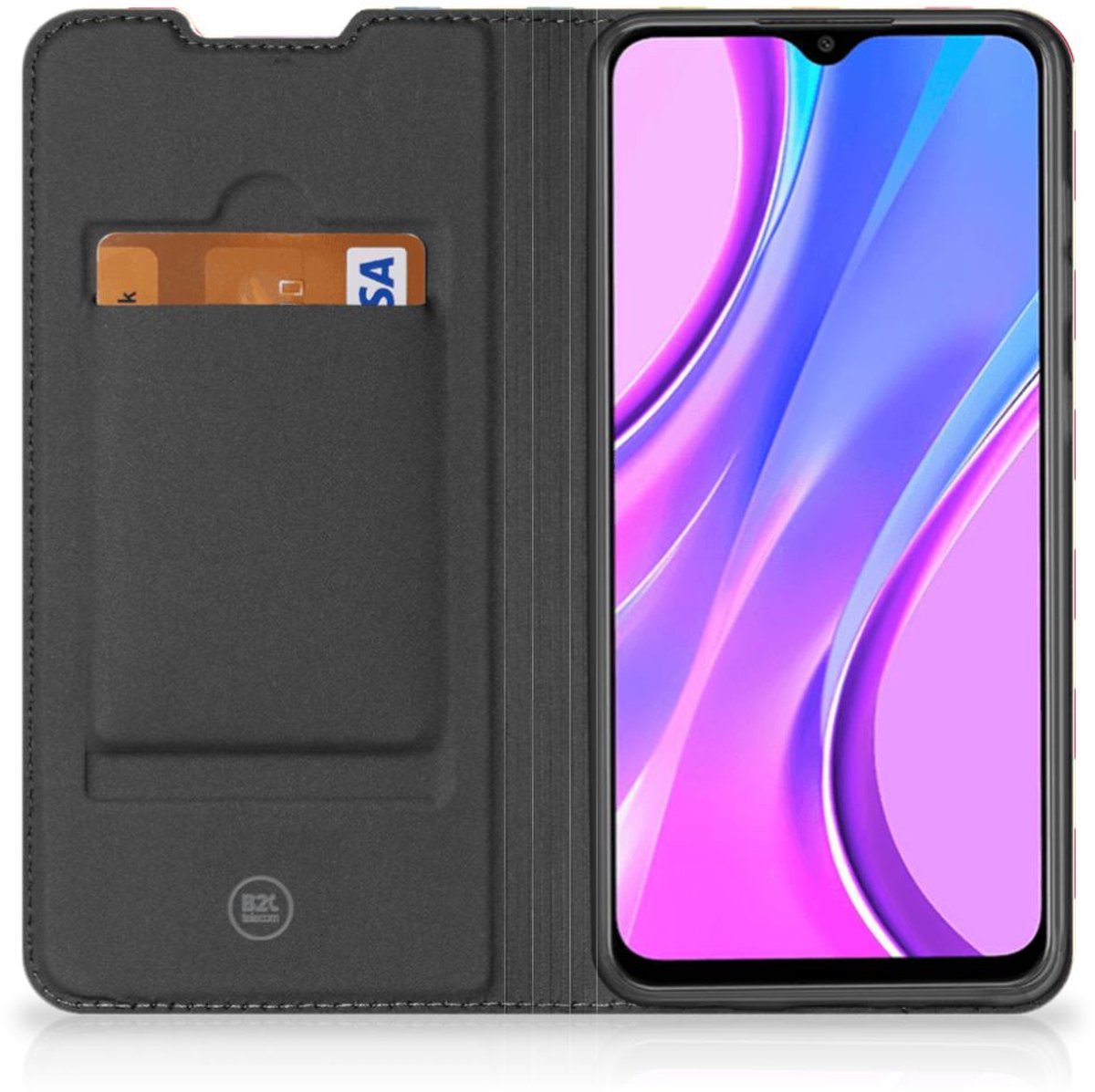 Xiaomi Redmi 9 Hoesje met Magneet Zigzag Multi Color