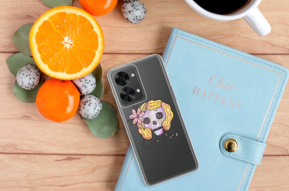 Silicone Back Case OnePlus Nord 2T Boho Skull